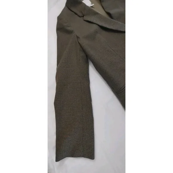 H&M Plaid Blazer Size Small Double Breasted Academic Preppy Classic Brown - Picture 4 of 9